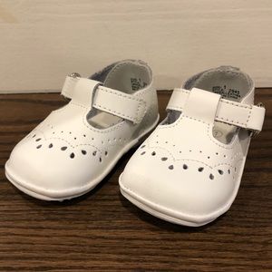 Angel Baby Birdie Leather T-Strap Mary Jane, White